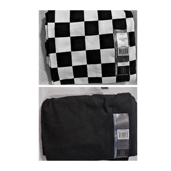 XXXL 21 JR 2 pair ankle leggings BLACK check WHITE - Picture 1 of 3
